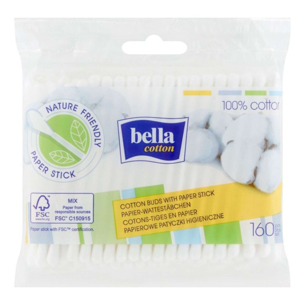 Bella Cotton Patyczki Higieniczne Papierowe 160szt