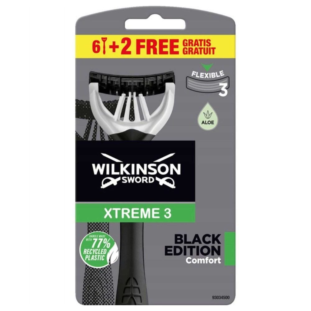 Wilkinson Xtreme 3 Black Edition Jednorazowe Maszynki do Golenia 8szt