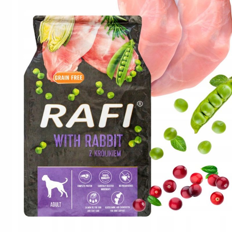 Rafi Pies Sucha Karma dla Dorosłego Psa z Królikiem 10kg