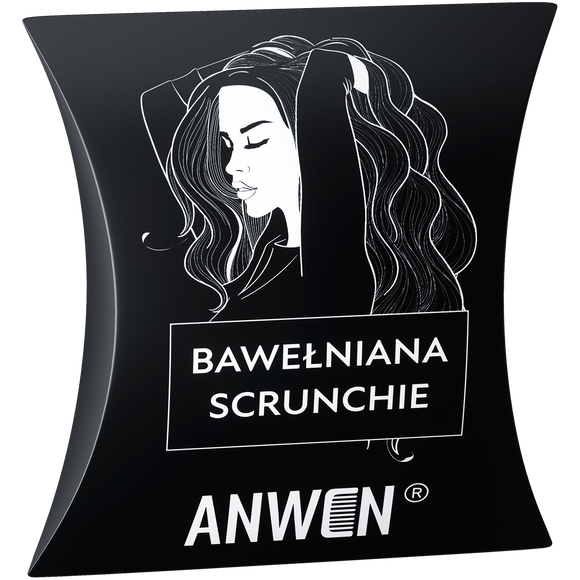 Anwen Bawełniana Czarna Gumka do Włosów Scrunchie 1szt