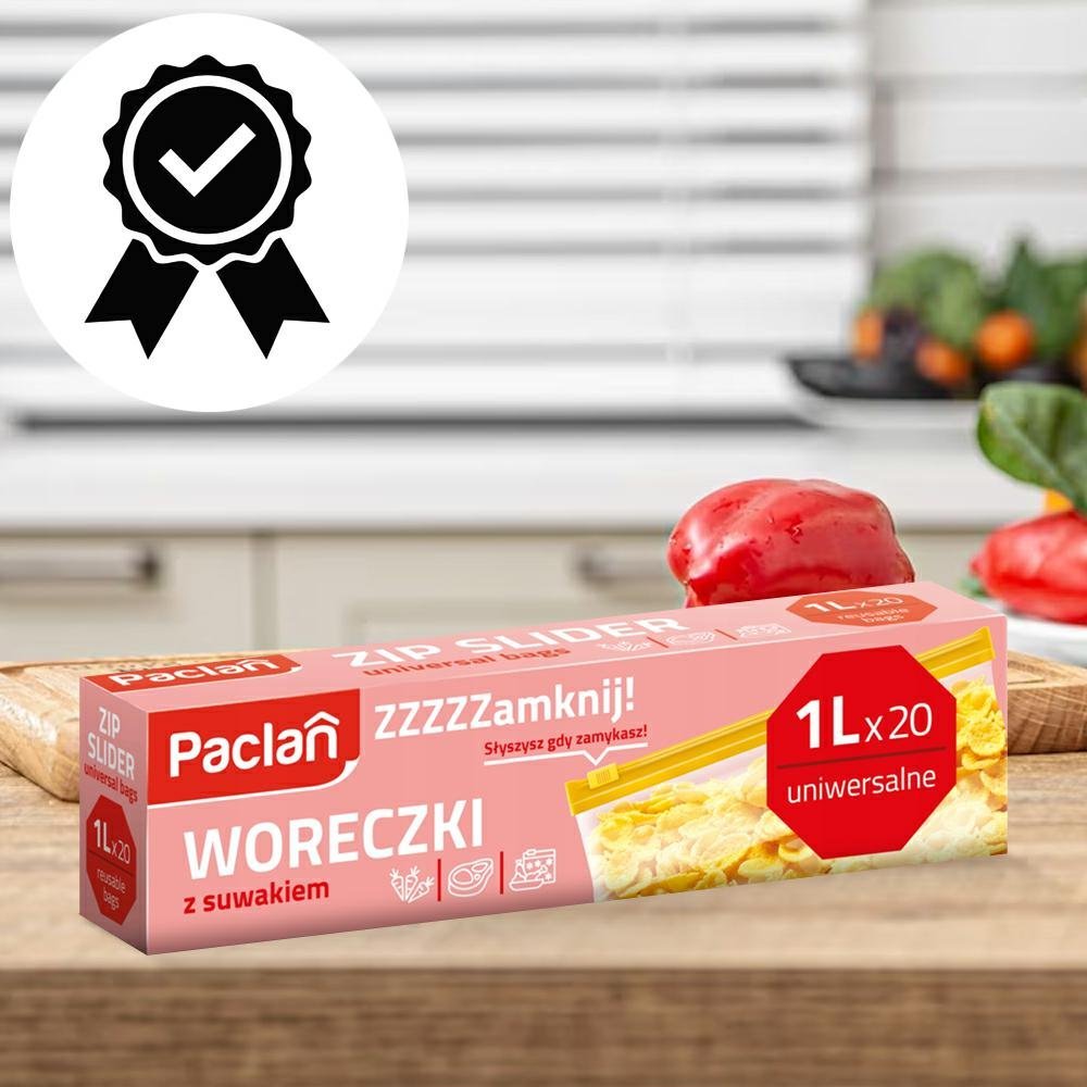 Paclan Woreczki Strunowe z Suwakiem Mocne 1l 20szt