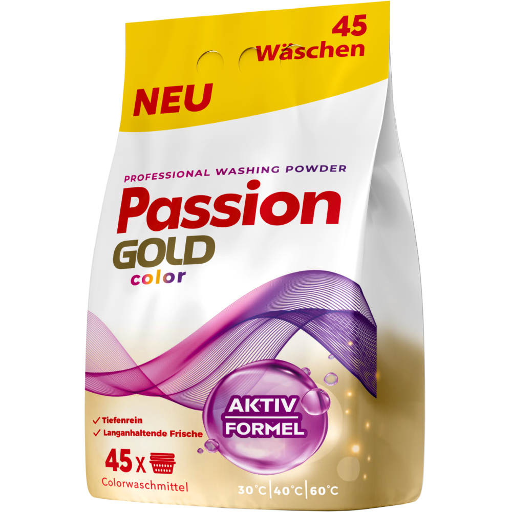 Proszek do Prania do Koloru Passion Gold z Aktywną Formułą 45 Prań 2,7kg