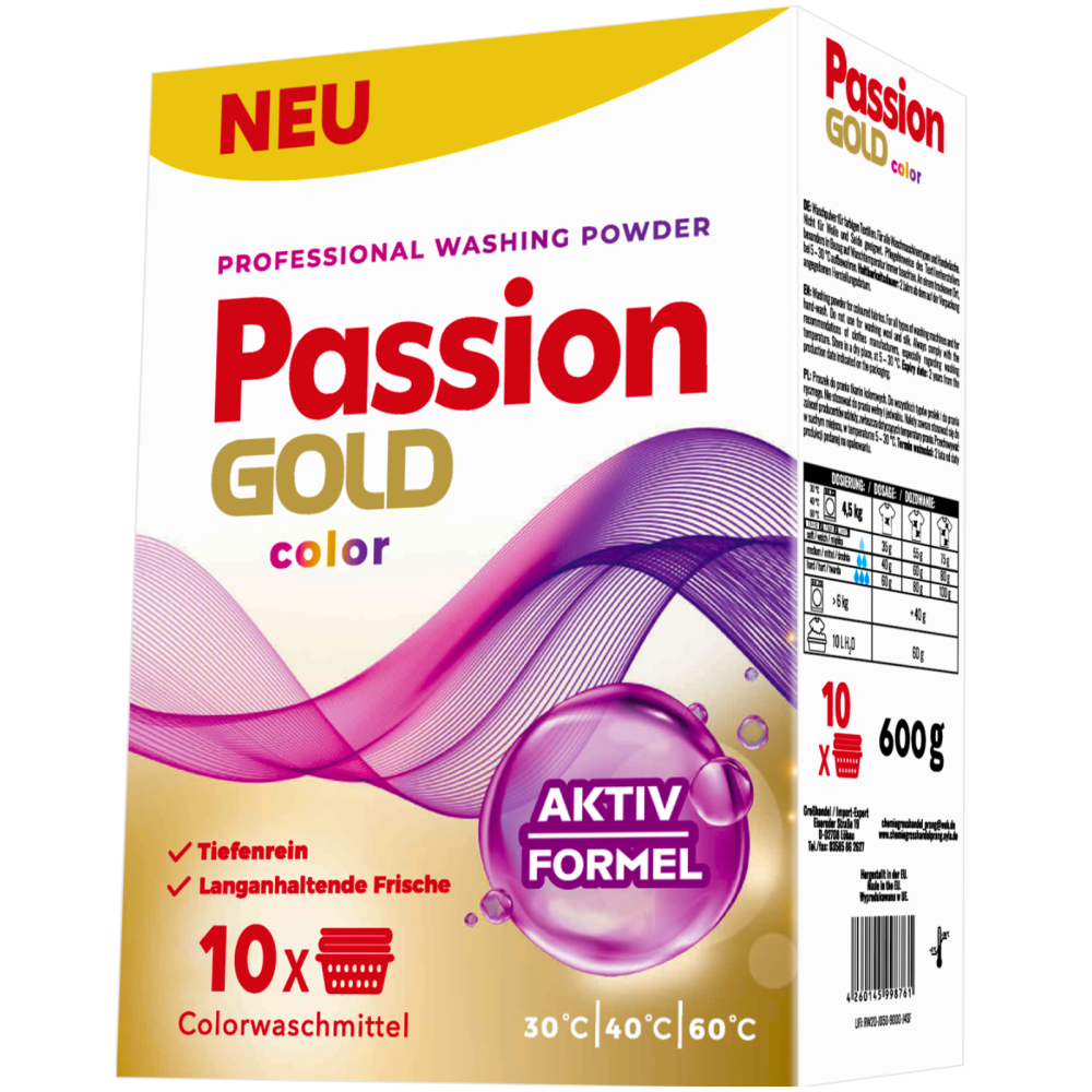 Passion Gold Color Proszek do Prania Koloru 600g 10prań