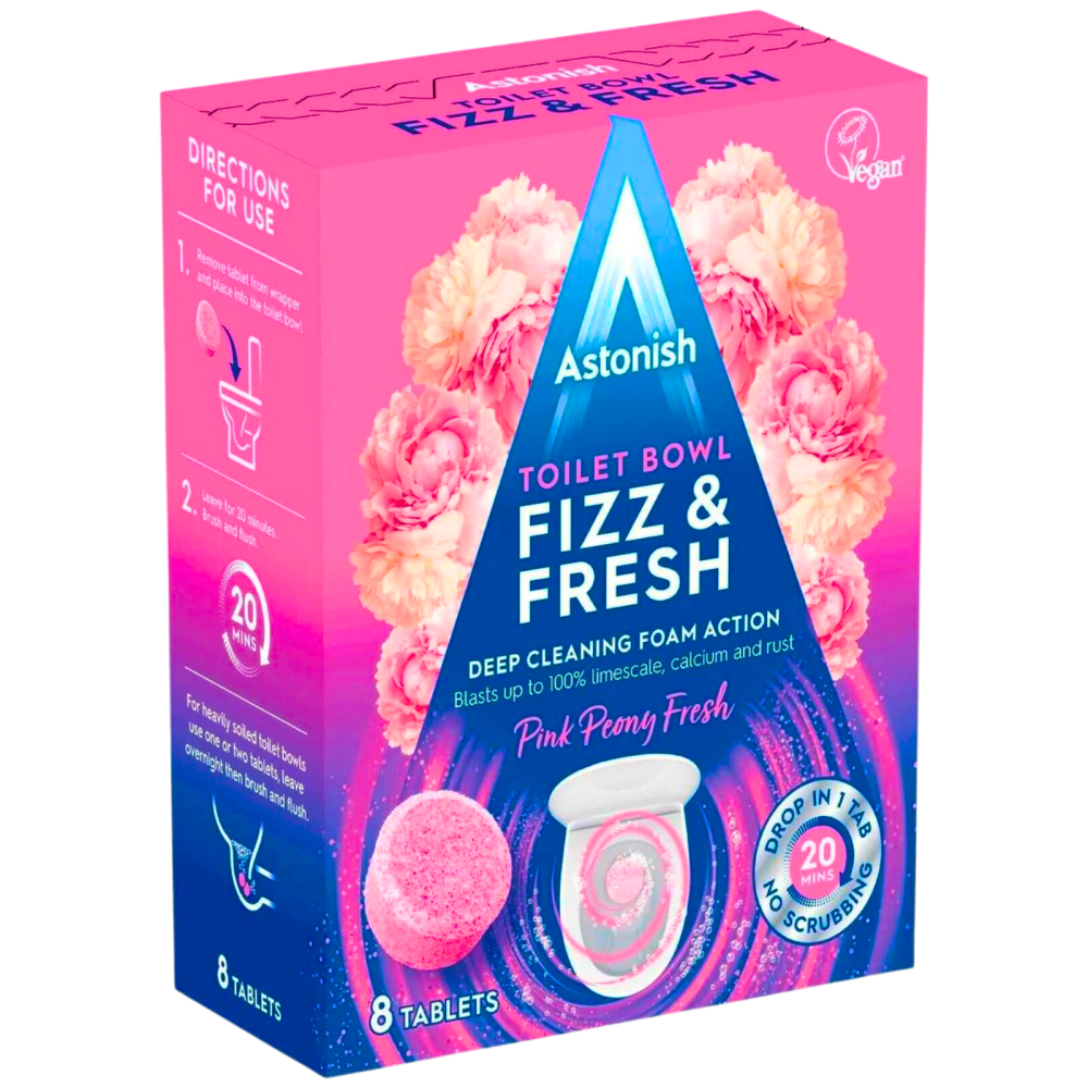 Tabletki do Odkamieniania WC Toalety Astonish Frizz Fresh Pink Peony 8szt